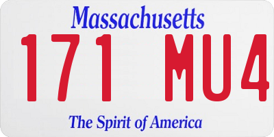 MA license plate 171MU4