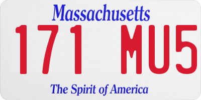 MA license plate 171MU5
