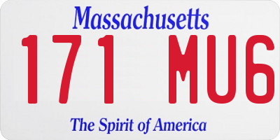 MA license plate 171MU6