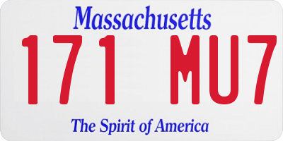 MA license plate 171MU7