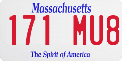MA license plate 171MU8