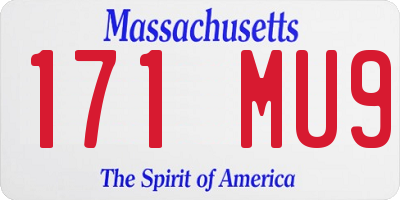 MA license plate 171MU9