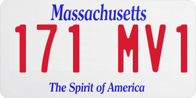 MA license plate 171MV1