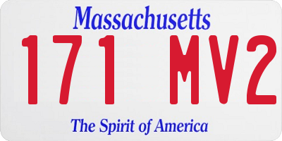 MA license plate 171MV2