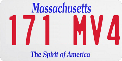 MA license plate 171MV4