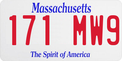 MA license plate 171MW9