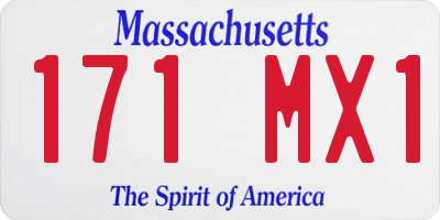 MA license plate 171MX1