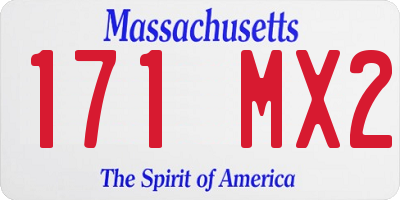 MA license plate 171MX2