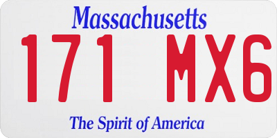 MA license plate 171MX6