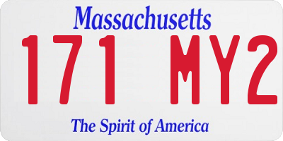 MA license plate 171MY2