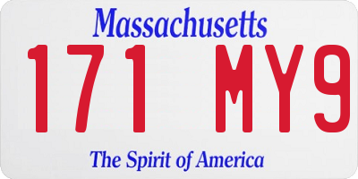 MA license plate 171MY9