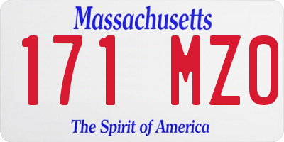 MA license plate 171MZ0