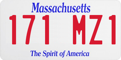 MA license plate 171MZ1