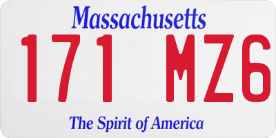 MA license plate 171MZ6