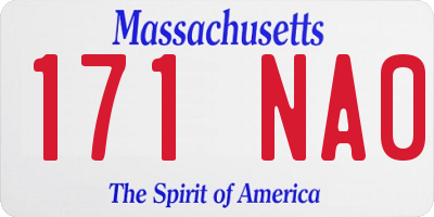 MA license plate 171NA0