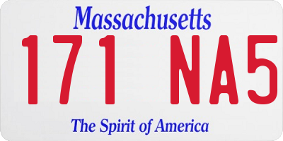 MA license plate 171NA5