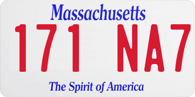 MA license plate 171NA7