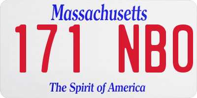 MA license plate 171NB0