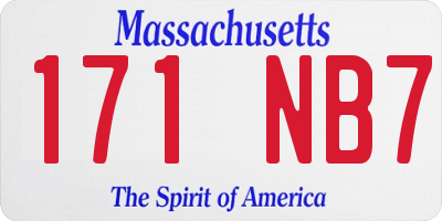 MA license plate 171NB7