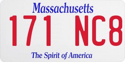 MA license plate 171NC8
