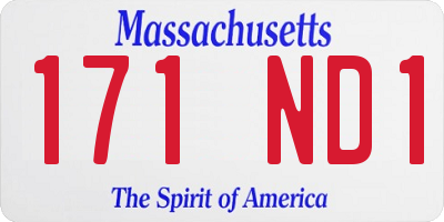 MA license plate 171ND1