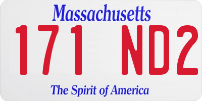 MA license plate 171ND2