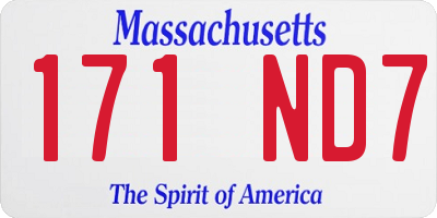 MA license plate 171ND7