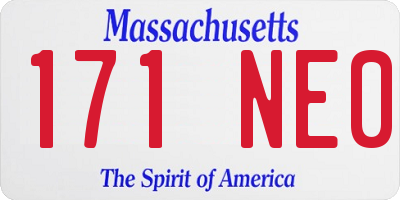 MA license plate 171NE0