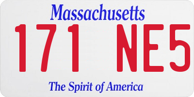 MA license plate 171NE5