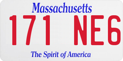 MA license plate 171NE6
