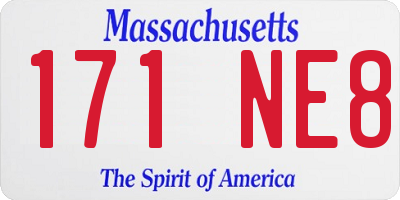 MA license plate 171NE8