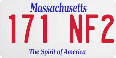 MA license plate 171NF2