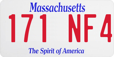 MA license plate 171NF4