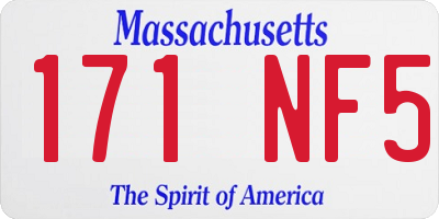 MA license plate 171NF5