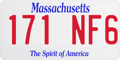 MA license plate 171NF6