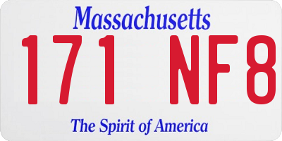 MA license plate 171NF8