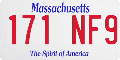 MA license plate 171NF9