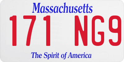 MA license plate 171NG9