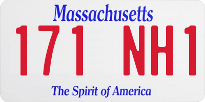 MA license plate 171NH1