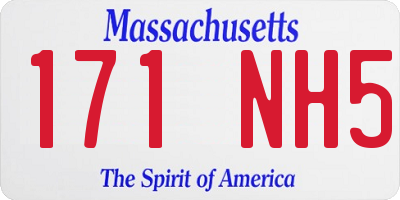 MA license plate 171NH5
