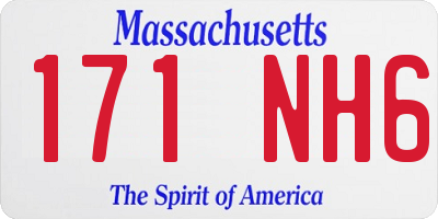 MA license plate 171NH6