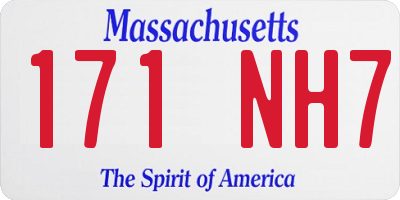 MA license plate 171NH7