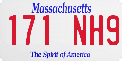 MA license plate 171NH9