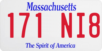 MA license plate 171NI8