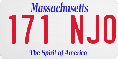 MA license plate 171NJ0