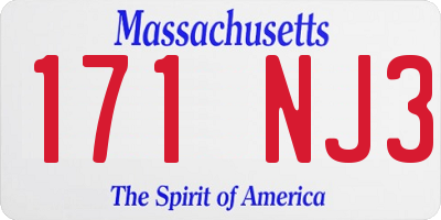 MA license plate 171NJ3