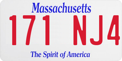 MA license plate 171NJ4