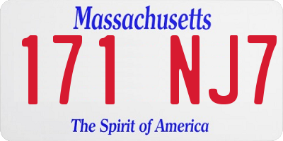 MA license plate 171NJ7