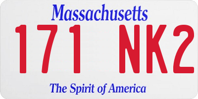 MA license plate 171NK2