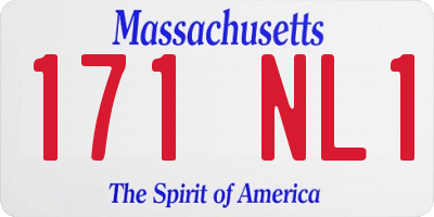 MA license plate 171NL1